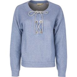 Bluza Met. Niebieskie bluzki damskie Met, bez wzorów, z materiału, z krótkim rękawem, krótkie, bez kaptura. Za 149,00 zł.