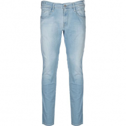 Dżinsy "Anbass" - Slim fit - w kolorze błękitnym. Niebieskie jeansy męskie Replay, m, w paski, klasyczne. W wyprzedaży za 275,95 zł.