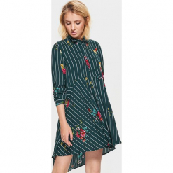 Sukienka oversize w kwiaty - Khaki. Brązowe sukienki Cropp, l, w kwiaty, oversize. Za 79,99 zł.