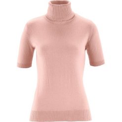 Sweter z golfem, z domieszką jedwabiu bonprix stary jasnoróżowy. Czerwone golfy damskie bonprix. Za 79,99 zł.