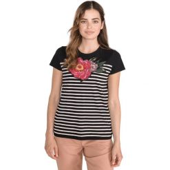 TWINSET Koszulka Czarny. Czarne koszulki damskie Twinset, xs, w paski, z bawełny, bez kołnierzyka. Za 469,95 zł.