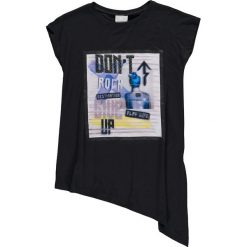 Mek - Top dziecięcy 122-170 cm. Czarne bluzki dziewczęce Mek, z nadrukiem, z dzianiny, z okrągłym kołnierzem, z krótkim rękawem, krótkie, bez kaptura. W wyprzedaży za 99,90 zł.