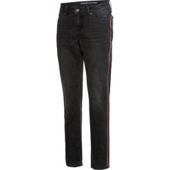 Dżinsy BOYFRIEND z lampasami bonprix czarny denim. Czarne jeansy damskie bonprix. Za 119,99 zł.