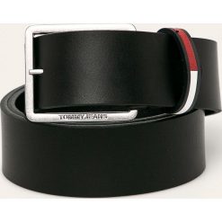 Tommy Jeans - Pasek skórzany. Czarne paski męskie Tommy Jeans, w paski, z jeansu. Za 219,90 zł.