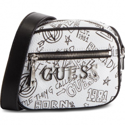Torebka GUESS - HWGF69 94690 GRAFFITI. Białe torebki klasyczne damskie Guess, z aplikacjami, ze skóry ekologicznej. Za 349,00 zł.