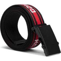 Pasek Męski HUGO - Giorgio 50424758 001. Czarne paski męskie HUGO, w paski, z materiału. Za 299,00 zł.