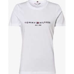 Tommy Hilfiger - T-shirt damski, biały. Białe t-shirty damskie TOMMY HILFIGER, xl, z haftami, eleganckie, bez kołnierzyka. Za 179,95 zł.