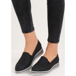Trampki damskie slip on: Czarne Slip On Lean