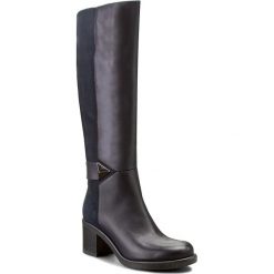Kozaki ANN MEX - 7600 05S+05W Granat. Niebieskie buty zimowe damskie Ann Mex, ze skóry, przed kolano, na wysokim obcasie, na obcasie. W wyprzedaży za 369,00 zł.