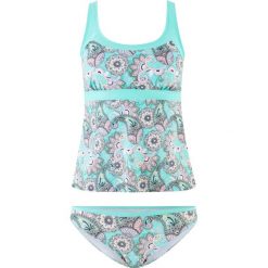Stroje kąpielowe damskie: Tankini (2 części) bonprix oliwkowo-miętowo-bez