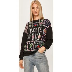 Desigual - Bluza. Czarne bluzy damskie Desigual, s, z nadrukiem, z bawełny, bez rękawów, bez kaptura. W wyprzedaży za 279,90 zł.