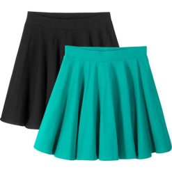 Spódnica (2 szt.) bonprix szmaragdowy + czarny. Zielone spódniczki dziewczęce bonprix, w paski. Za 45,98 zł.