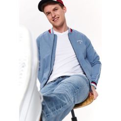 Kurtka krótka męska. Niebieskie kurtki męskie Top Secret, na lato, m, w paski, z tkaniny, krótkie, bez kaptura. W wyprzedaży za 69,99 zł.