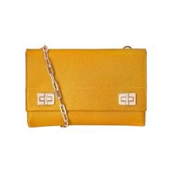 Torebki klasyczne damskie: Skórzana torebka w kolorze żółtym – (S)22 x (W)15 x (G)5 cm