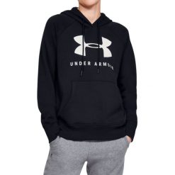 Under Armour Rival Fleece Sportstyle Graphic Hoodie 1348550-001. Czarne bluzy damskie Under Armour, m, bez wzorów, z bawełny, bez rękawów, bez kaptura. W wyprzedaży za 179,99 zł.