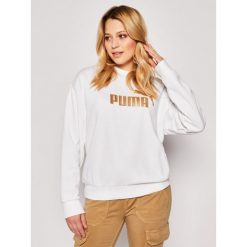 Bluza Puma Ess+ Metallic Crew Sweat 582408. Białe bluzy damskie Puma, s, bez wzorów, z bawełny, bez rękawów, bez kaptura. W wyprzedaży za 159,00 zł.