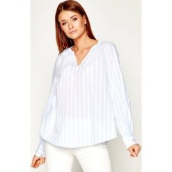 Bluzka TOMMY HILFIGER Lacie Blouse Ls WW0WW27389. Niebieskie bluzki damskie TOMMY HILFIGER, bez wzorów, bez kołnierzyka, bez rękawów. W wyprzedaży za 319,00 zł.
