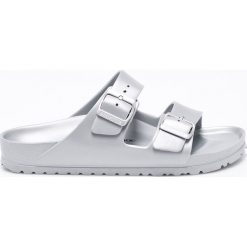 Birkenstock - Klapki Arizona. Szare klapki damskie Birkenstock, bez wzorów, z materiału, na niskim obcasie. Za 179,90 zł.