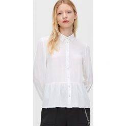 Bluzka z falbaną - Biały. Białe bluzki damskie Cropp, s, bez wzorów, bez kołnierzyka, bez rękawów. Za 69,99 zł.