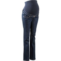 Boyfriendy damskie: Dżinsy ciążowe, szerokie nogawki bonprix ciemny denim