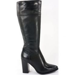 KOZAKI DAMSKIE ACO 1480 CZA. Kozaki damskie ACORD, ze skóry, bez obcasa, bez zapięcia. Za 289,00 zł.