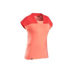 Koszulka trekkingowa | TREK 500 MERINO damska. Czerwone koszulki damskie FORCLAZ, xl, z wełny. Za 119,99 zł.