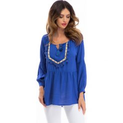 Bluzki damskie: Chabrowa bluzka w stylu boho 8417