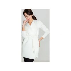 Kurtka K257 Ecru. Brązowe kurtki damskie Lenitif, xl, w paski, z tkaniny, bez kaptura. Za 149,00 zł.