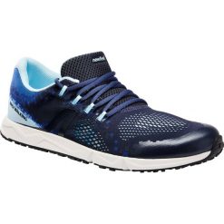 Buty do chodu sportowego RW 500 niebieskie. Niebieskie buty sportowe damskie NEWFEEL, bez wzorów, z poliesteru, sportowe, trekkingowe. Za 149,99 zł.