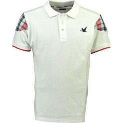 Koszulka polo w kolorze białym. Białe koszulki męskie Stone Goose, m, z haftami, z bawełny, bez rękawów. W wyprzedaży za 98,95 zł.