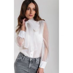 Biała Koszula Sommer. Białe bluzki damskie Renee, s, eleganckie, z kokardą. Za 109,99 zł.