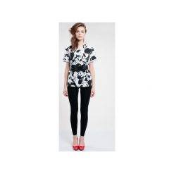 T-shirt w czarno-białe jabłka. Białe t-shirty damskie Luiza kimak, xl, z nadrukiem, z bawełny, biznesowe, bez kołnierzyka. Za 59,25 zł.