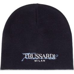 Czapka TRUSSARDI JEANS - Beanie Hat 57Z00188 Blue/White/Sky Blue. Czarne czapki męskie Trussardi Jeans, na zimę, bez wzorów, z bawełny. Za 229,00 zł.
