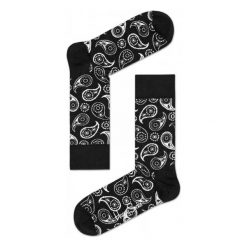 Skarpety Happy Socks Paisley (PAI01-9000). Czarne skarpetki damskie marki Happy Socks, paisley, z bawełny. Za 23,99 zł.