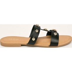 Aldo - Klapki skórzane Nemoca. Czarne klapki damskie ALDO, bez wzorów, ze skóry, bez obcasa, na obcasie. Za 259,90 zł.