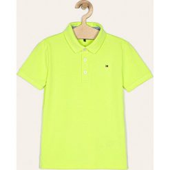 Tommy Hilfiger - Polo dziecięce 128-176 cm. Zielone t-shirty chłopięce TOMMY HILFIGER, bez wzorów, z elastanu, z krótkim rękawem. Za 179,90 zł.