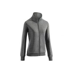 Bluza na zamek Gym & Pilates 500 damska. Szare bluzy damskie z kieszeniami marki DOMYOS, l, z elastanu. W wyprzedaży za 54,99 zł.