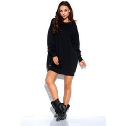 Bluza damska długa. Bluzy damskie e-margeritka.pl, bez wzorów, z bawełny, z długim rękawem, długie, bez kaptura. Za 149,99 zł.