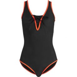 Kostium kąpielowy shape bonprix czarno-różowy neonowy. Czarne stroje kąpielowe damskie marki bonprix, z aplikacjami. Za 99,99 zł.