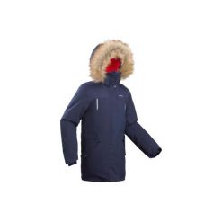 Kurtka turystyczna zimowa SH500 U-WARM dla dziewczynek 7-15 lat. Niebieskie kurtki dziewczęce QUECHUA, na zimę, bez wzorów, z poliesteru, bez kaptura. Za 249,99 zł.
