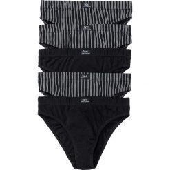 Slipy (5 par) bonprix czarny w paski. Czarne slipy męskie bonprix, w paski. Za 64,95 zł.