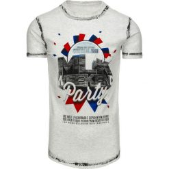 T-shirty męskie z nadrukiem: T-shirt męski z nadrukiem szary (rx1788)