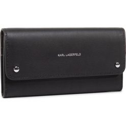 Duży Portfel Damski KARL LAGERFELD - 201W3264 Black. Czarne portfele damskie KARL LAGERFELD, bez wzorów, ze skóry. W wyprzedaży za 539,00 zł.