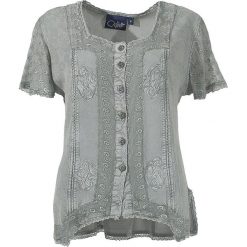 Koszulka w kolorze szarym. Szare koszulki damskie Coline, xl, bez wzorów, z wiskozy, retro, z asymetrycznym kołnierzem, bez rękawów. W wyprzedaży za 77,95 zł.
