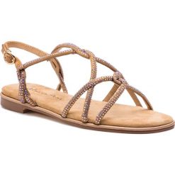 Sandały ALMA EN PENA - V19913 Suede Sand. Brązowe klapki damskie Alma en Pena, bez wzorów, ze skóry, bez obcasa, na obcasie. W wyprzedaży za 279,00 zł.