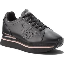 Sneakersy EMPORIO ARMANI - X3X055 XF257 00002 Black. Czarne sneakersy damskie Emporio Armani, z materiału. Za 899,00 zł.