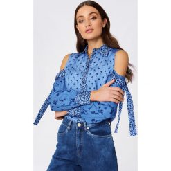 Bluzki asymetryczne: Baum und Pferdgarten Bluzka Manjuls - Blue,Multicolor