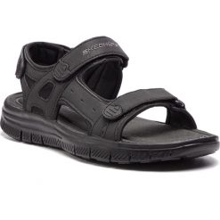 Sandały SKECHERS - Upwell 51874/BBK Black. Czarne klapki męskie Skechers, bez wzorów, ze skóry ekologicznej. Za 219,99 zł.