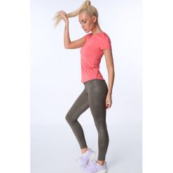 Legginsy sportowe z wytłaczanym wzorem khaki MR15084. Brązowe legginsy damskie marki Fasardi, xs, bez wzorów. Za 69,00 zł.