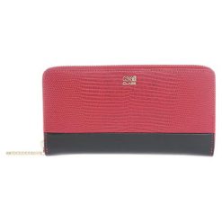 Portfele damskie: Skorzany portfel w kolorze czerwonym – (S)20 x (W)10 x (G)2 cm